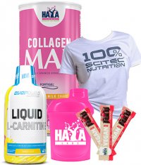 PROMO STACK All for her Κολλαγόνο + L-καρνιτίνη + T-shirt + Vegan bar + Shaker